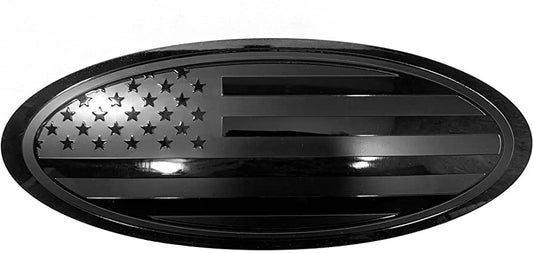 Ford Bronco Sport 2020-2023 American Flag Tailgate Overlay Metal Emblem (Black 5”)