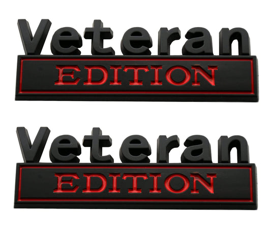 2 Pack Veteran Edition Emblem Black Red