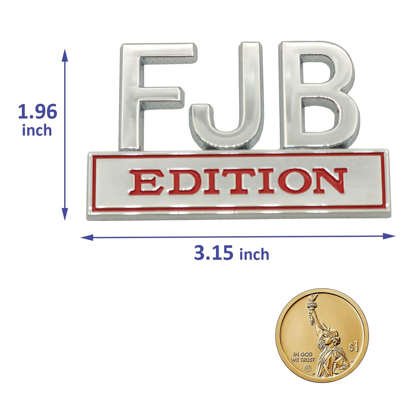 2 Pack FJB Edition Emblem Chrome Red