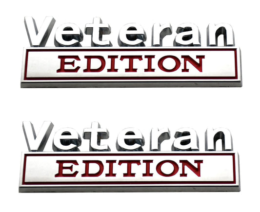2 Pack Veteran Edition Emblem Chrome Red