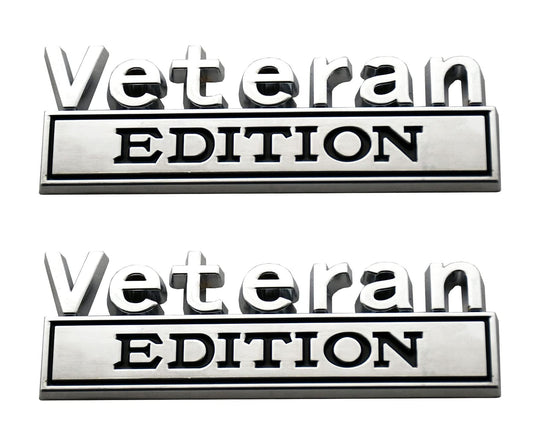 2 Pack Veteran Edition Emblem Chrome Black