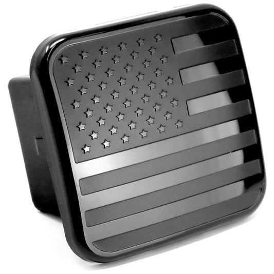 American Flag Hitch Cover Black